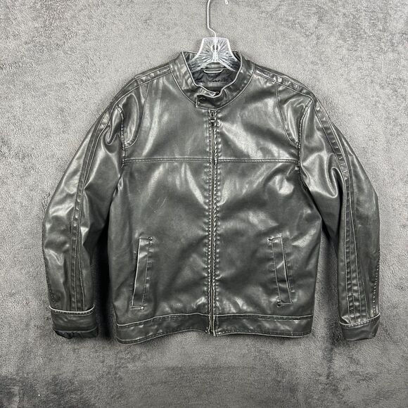 Be Ethic Men’s Black Faux Leather Jacket M Quilted Lining Vintage Moto Biker - Picture 9 of 9